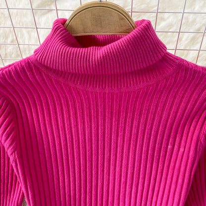 SINGREINY Women Pleated Knitted Dress Turtleneck Long Sleeve Elastic Slim Pencil Dress Autumn Winter Sexy Bodycon Sweater Dress