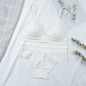 Women Floral Lace Bras Suit Solid Underwear Padded Breathable Vest With Briefs Sexy Hollow Out Bralette Thin Lingerie One Size