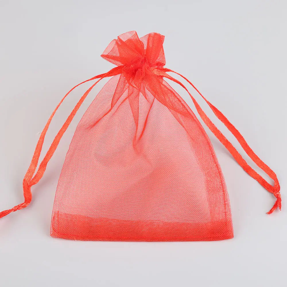 50/100pcs Colorful Organza Gift Bag 5x7 7x9 9x12 10x15 13x18cm Party Wedding Favors Candy Jewelry Packaging Drawstring pouches