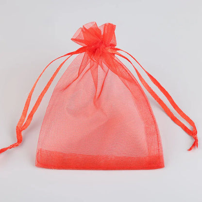 50/100pcs Colorful Organza Gift Bag 5x7 7x9 9x12 10x15 13x18cm Party Wedding Favors Candy Jewelry Packaging Drawstring pouches