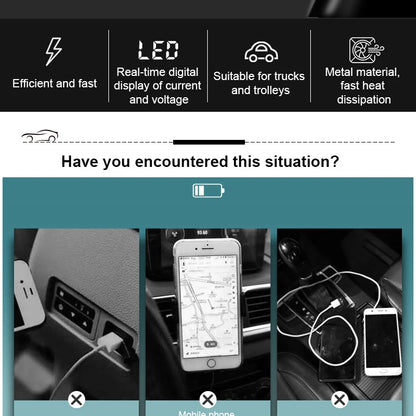 Car Charger Splitter Cigarette Lighter Socket Fast Charger on USB For Citroen C4 C5 C3 Ford Focus 2 3 4 Fiesta Mondeo Kuga