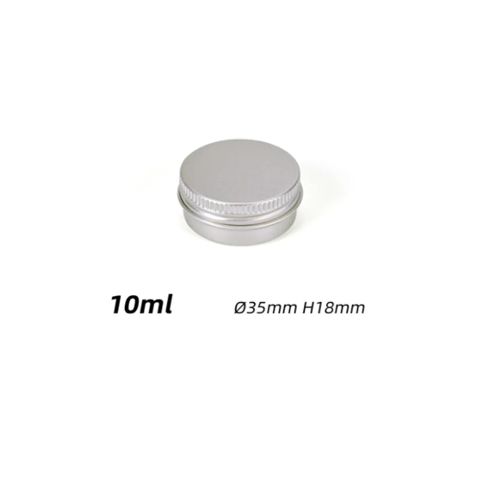 5ml-250ml Cosmetic Aluminum Cans Aluminum Boxes Silver Aluminum Tins Cans Screw Top Round Candle Spice Tins Cans Lid Containers