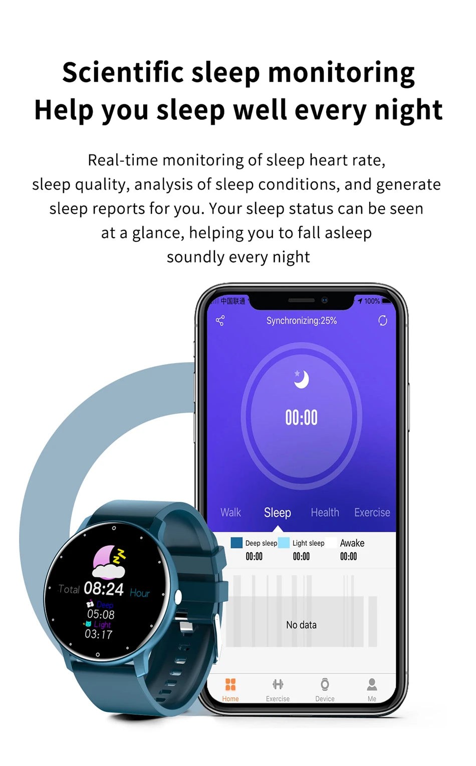 LIGE 2025 Nowy inteligentny zegarek męski, pełnoekranowy dotykowy sportowy zegarek fitness, wodoodporny IP67 Bluetooth dla Androida i iOS smartwatch Mężczyźni+pudełko
