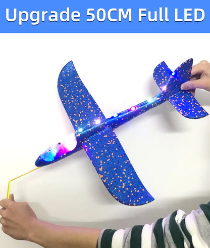 50/33CM Big Foam Plane Glider Hand Throw Airplane Light Inertial Bubble Planes Outdoor Launch Kids Toys for Children Boys Gift