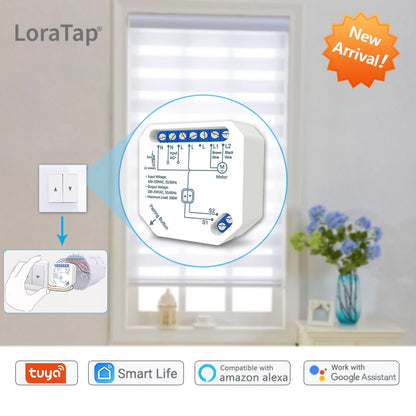 Tuya Smart Life WiFi Curtains Switch Connected Roller Shutters Control Blinds Motor Google Home Alexa Electric Window LoraTap
