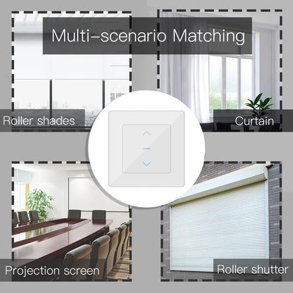 MOES Touch Design WiFi Smart Curtain Switch for Motorized Curtains and Roller Blinds work with Tuya Smart Life App Alexa Google