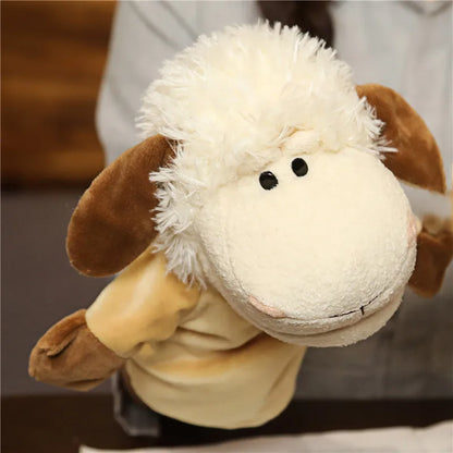 Stuffed Plush Animals Toys Hand Finger Story Puppet Kawaii Dolls Educational Baby Toys Lion Elephant Bunny Monkey Children GIft