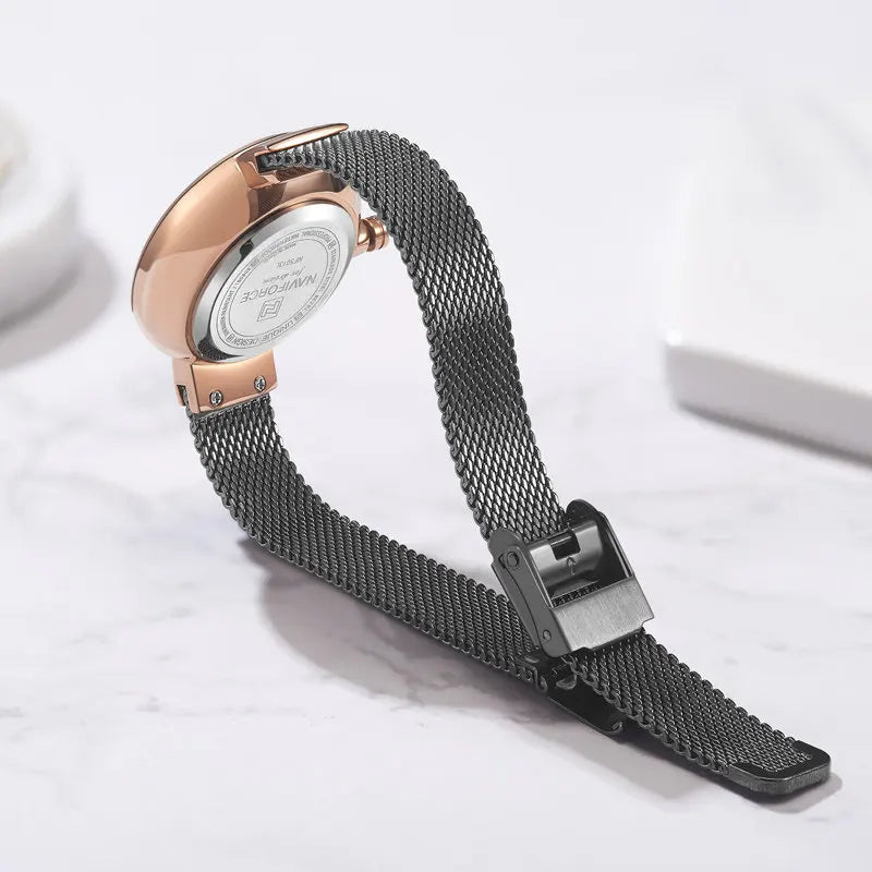 NAVIFORCE Luxury Women Watch Waterproof Dress Wristwatch Stainless Steel Bracelet Strap Elegant Lady Fashion Casual Female Gift