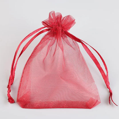 50/100pcs Colorful Organza Gift Bag 5x7 7x9 9x12 10x15 13x18cm Party Wedding Favors Candy Jewelry Packaging Drawstring pouches