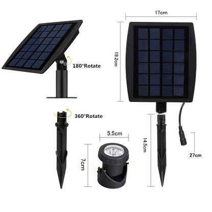 LED Solar Pond Spotlights IP68 Waterproof Outdoor Garden Landscape Fountain Lights for Lawn Lighting Decor