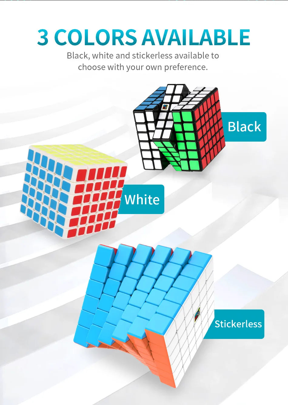 MOYU Speedcube Meilong Magic Cube Stickerless 4x4 5x5 6x6 7x7 8x8  Speed Puzzle Cubes Toys Gift