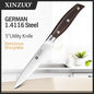 XINZUO 1-5PCS High Quality 3.5+5+8+8+8"  Paring Utility Cleaver Chef Knife Germany 1.4116 Stainless Steel Kitchen Knife Sets