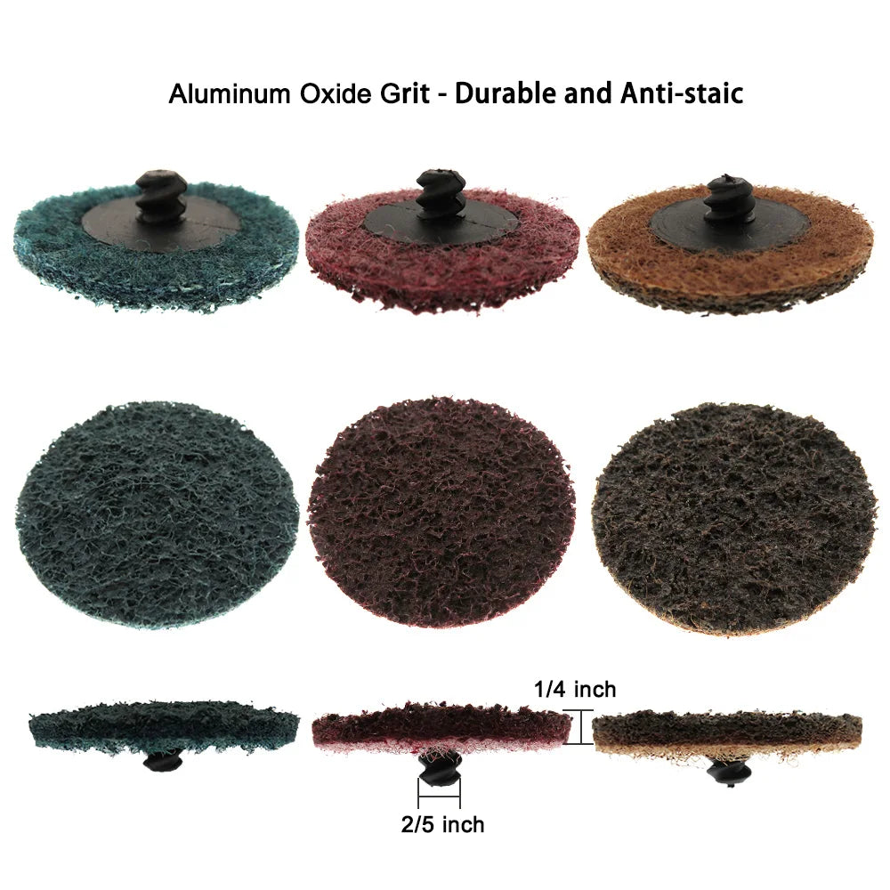 35/46/52PCS 2"Abrasive Disc Sanding Discs Roll Lock Surface Conditioning Discs R-Type Quick Change Disc with1 Disc Pad Holder
