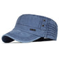 Four Seasons Washed Cotton Flat Caps Men Women Military cap Unique Design Vintage Flat Top Hat
