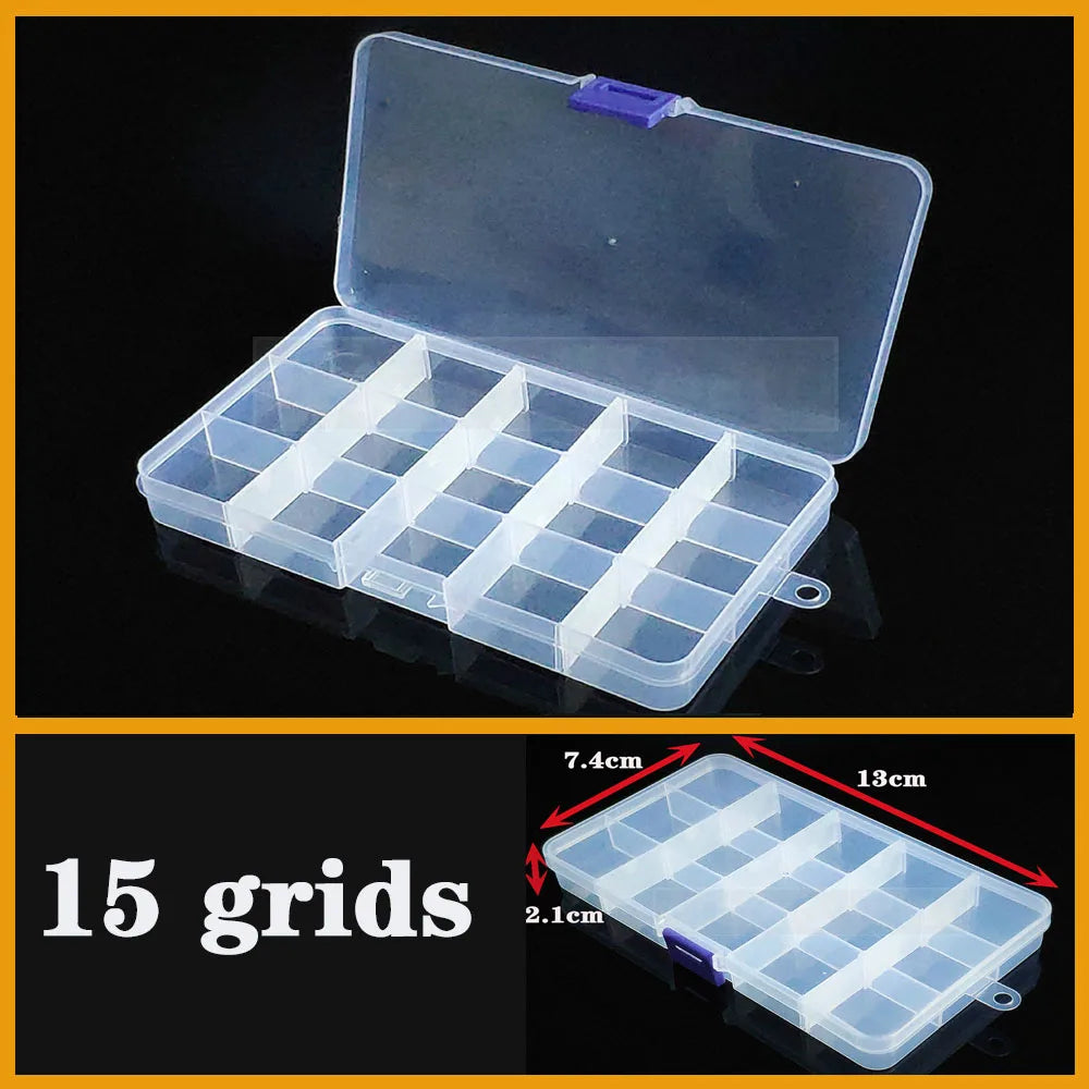 Transparent Plastic Box Screw Compartment Box Jewelry Earring Display Case Container Clear Terminal Organizer Tool Storage boxes