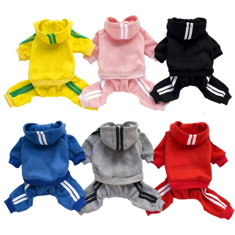 Adidog Dog Clothes Thick Overalls for Dogs, Winter Pet Dog Clothing for Small Dogs Puppy Jumpsuit Tracksuit Costume for Yorkie