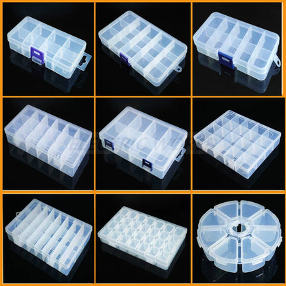 Transparent Plastic Box Screw Compartment Box Jewelry Earring Display Case Container Clear Terminal Organizer Tool Storage boxes