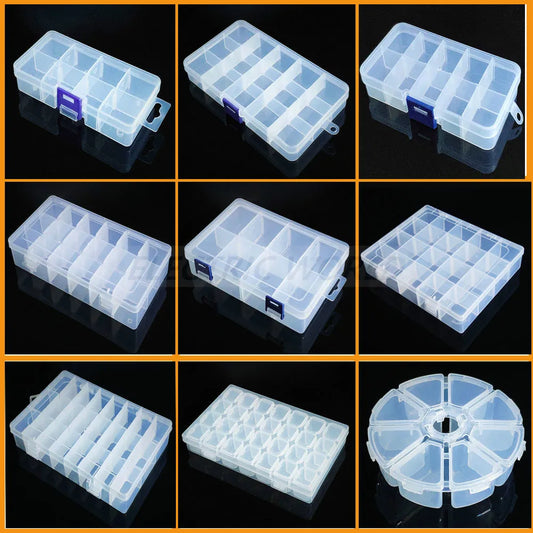 Transparent Plastic Box Screw Compartment Box Jewelry Earring Display Case Container Clear Terminal Organizer Tool Storage boxes