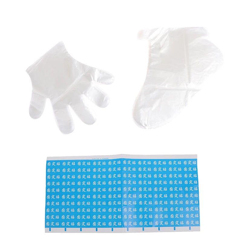 200PCS Paraffin Wax Bath Liners Plastic Hand And Foot Bags Spa Foot Hands Care Bags Plastic Socks Gloves