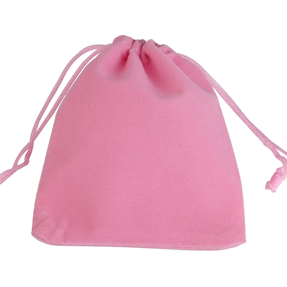 25/50pcs/Lot Golden Color Edge Velvet Jewelry Gift Bag 5x7 7x9 9x12cm Drawstring Wedding Display Sweets Packing Bag Wholesale