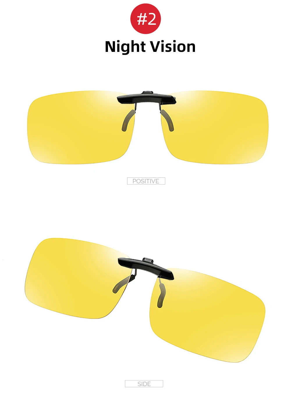 VIVIBEE Mens Fishing Clip On Sunglasses Mirror Blue Eyeglasses Polarized UV400 Women Square Night Vision Driving Sun Glasses