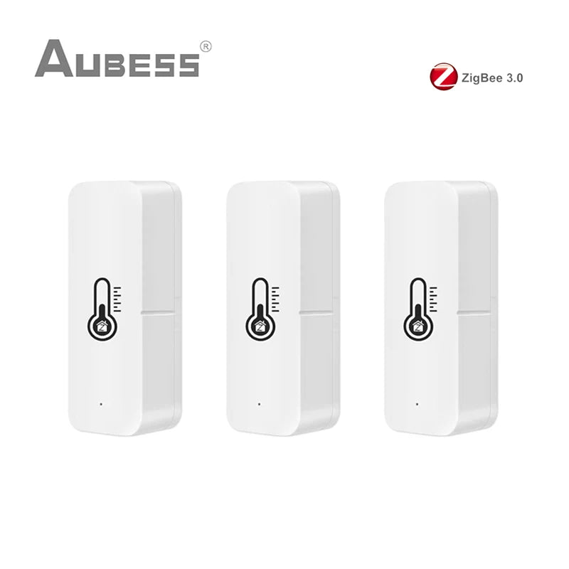 AUBESS Tuya Smart ZigBee 3.0 Smart Temperature And Humidity Sensor Monitoring Reminder Via Alexa Google Home ZigBee Gateway