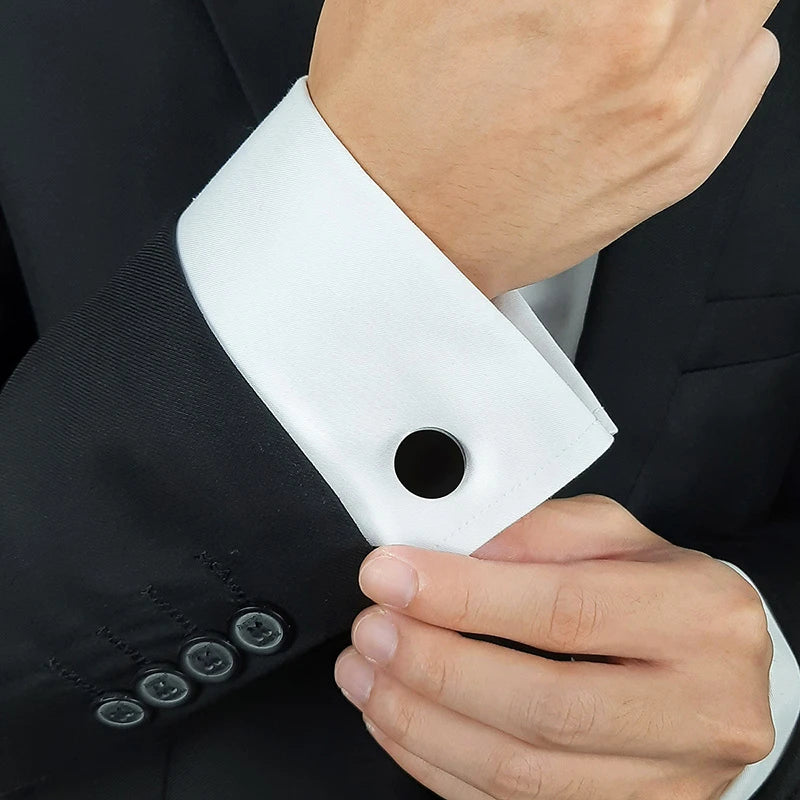 Vnox Customized Engrave Men's Cufflinks Geometric Stainless Steel Metal Cuff Links Personalized Gents Sleeve Nail Gift for Him