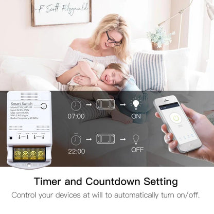 ZIGBEE/WiFi Smart Switch 30A 6600W/4000W Relay Module AC DC7-32V 85-250V Timer Home Automation Alexa Works with Tuya Smartlife