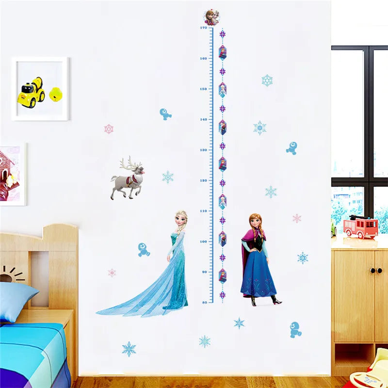 Cartoon diy frozen princess Elsa Anna wall stickers girl Children room background decoration removable kids bedroom poster decal