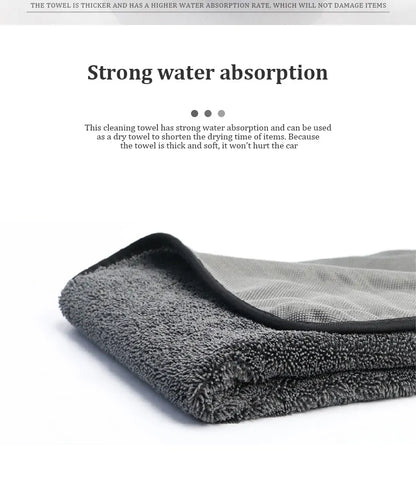 40x40/40x60/60x90CM Microfiber Towels 600GSM Ultra-Thick Car Washing Towel Auto Extra Soft Rag Car Care Cleaning Drying Cloth
