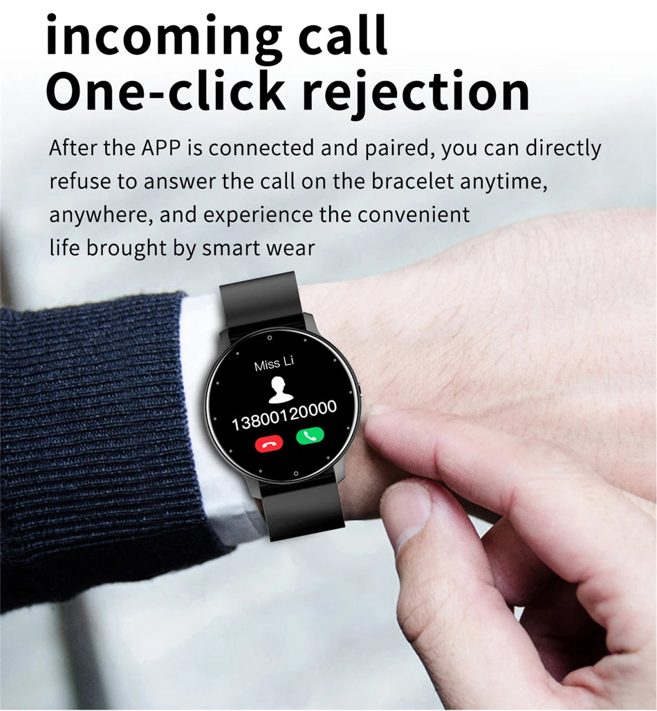LIGE 2025 Nowy inteligentny zegarek męski, pełnoekranowy dotykowy sportowy zegarek fitness, wodoodporny IP67 Bluetooth dla Androida i iOS smartwatch Mężczyźni+pudełko