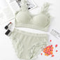 Newest Sexy Lace Underwear Set Padded Bra Set Without Steel Ring Solid Women's Underwear Brassiere Comfortable Fitness Crop Top