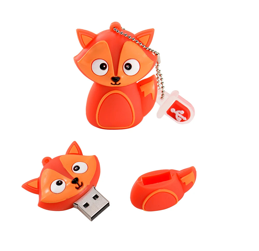 JASTER Uroczy Kreskówkowy Zwierzęcy Pendrive USB 64 GB Pingwin Kot Pamięć USB 32 GB Sowa Dinozaur Pendrive 16 GB Pszczoła Lis Pendrive 8 GB