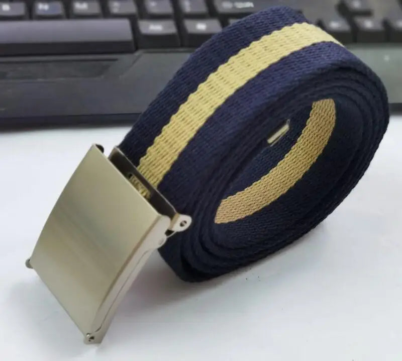 Fashion New Unisex Trousers Belts Canvas Belt Metal Buckle Men Women Boys Jeans Belts Candy Colors Top Quality Luxury Belts