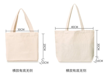 Canvas Cotton bag grocery handbag Foldable Fabric tote bag portable Storage organizer Shopping bag for woman Cloth organizer bag