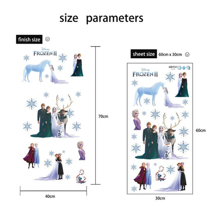 Cartoon diy frozen princess Elsa Anna wall stickers girl Children room background decoration removable kids bedroom poster decal
