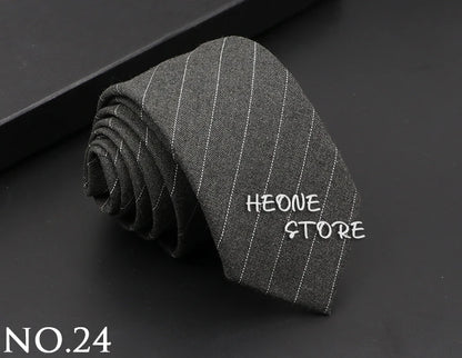 Mens Classic Cotton Ties High Quality Handmade Skinny 6CM Neck Tie Plaid Solid Color Striped Narrow Business Shirt Accessories
