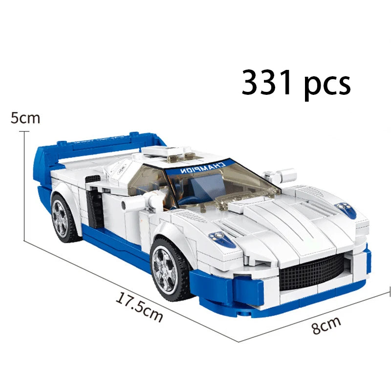 City Speed Racing Car Model Building Blocks DIY Bricks MOC Toy Classic Rally Sports Super Racer Vehicle Christmas gift technique