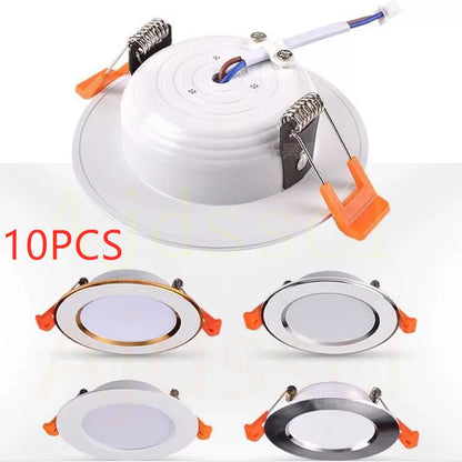 LED Downlight  10PCS Dimmable  220V 3-color dimming LED downlight  5W 7W 9W 12W 15W Recessed in LED Ceiling Downlight Light Lamp