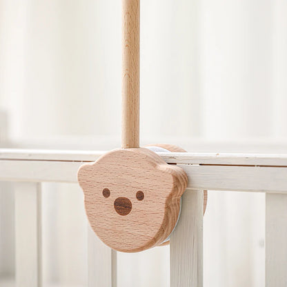Baby Soft Felt Cartoon Wool Ball Seashell Rattles Hanging Bed Bell Newborn Mobile Crib Wooden Bracket Montessori Education Toys