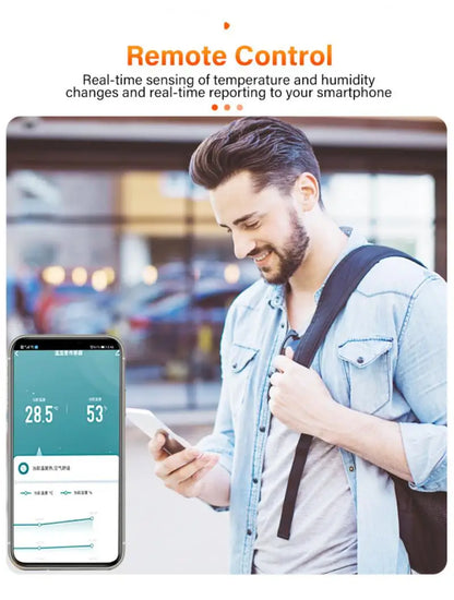 AUBESS Tuya Smart ZigBee 3.0 Smart Temperature And Humidity Sensor Monitoring Reminder Via Alexa Google Home ZigBee Gateway