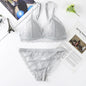 Women Lace Bra And Briefs Set Backless Bralette Solid Color Underwear Wireless Lace Bra Top Sexy Lingerie Set Female Intimates