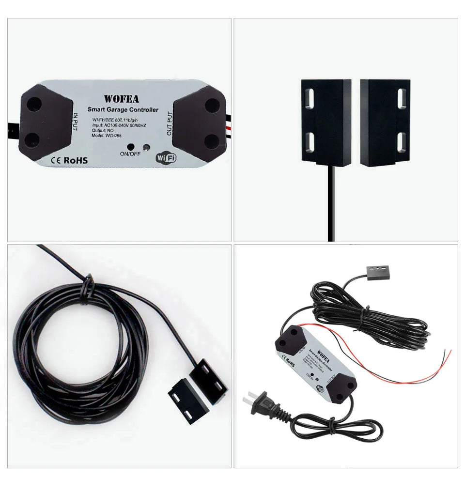 Wofea Smart WiFi Garage Door Opener Switch Controller Compatible with Alexa Echo Google Home SmartLife/Tuya APP No Hub Required