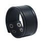 KOTik 2024 New Fashion Genuine Leather Wide Cuff Bangles Punk Vintage Three Layers Wide Black Brown Men Jewelry Bracelets