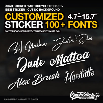 12-40cm Custom Text Decal Sticker Your Name Slogan Company Name Number For Car Motorcycle Bike Boat Shop Window Waterproof OEM