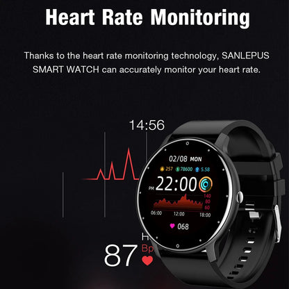 LIGE 2025 Nowy inteligentny zegarek męski, pełnoekranowy dotykowy sportowy zegarek fitness, wodoodporny IP67 Bluetooth dla Androida i iOS smartwatch Mężczyźni+pudełko