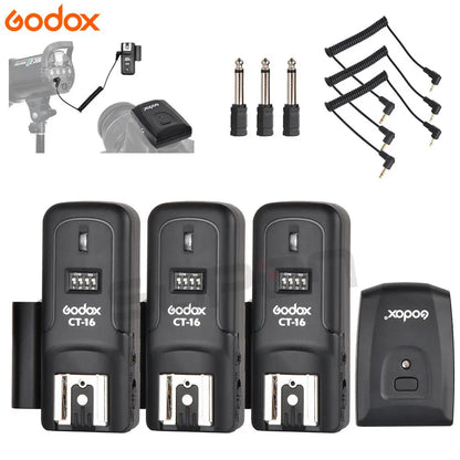 Godox CT-16 16 Channels Wireless Radio Flash Trigger Transmitter + Receiver Set for Canon Nikon Pentax Studio Speedlite Flash