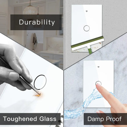 MOES ZigBee Touch Smart Light Switch With Neutral/No Neutral , US Wall Switch No Capacitor Smart Life/Tuya Works with Alexa
