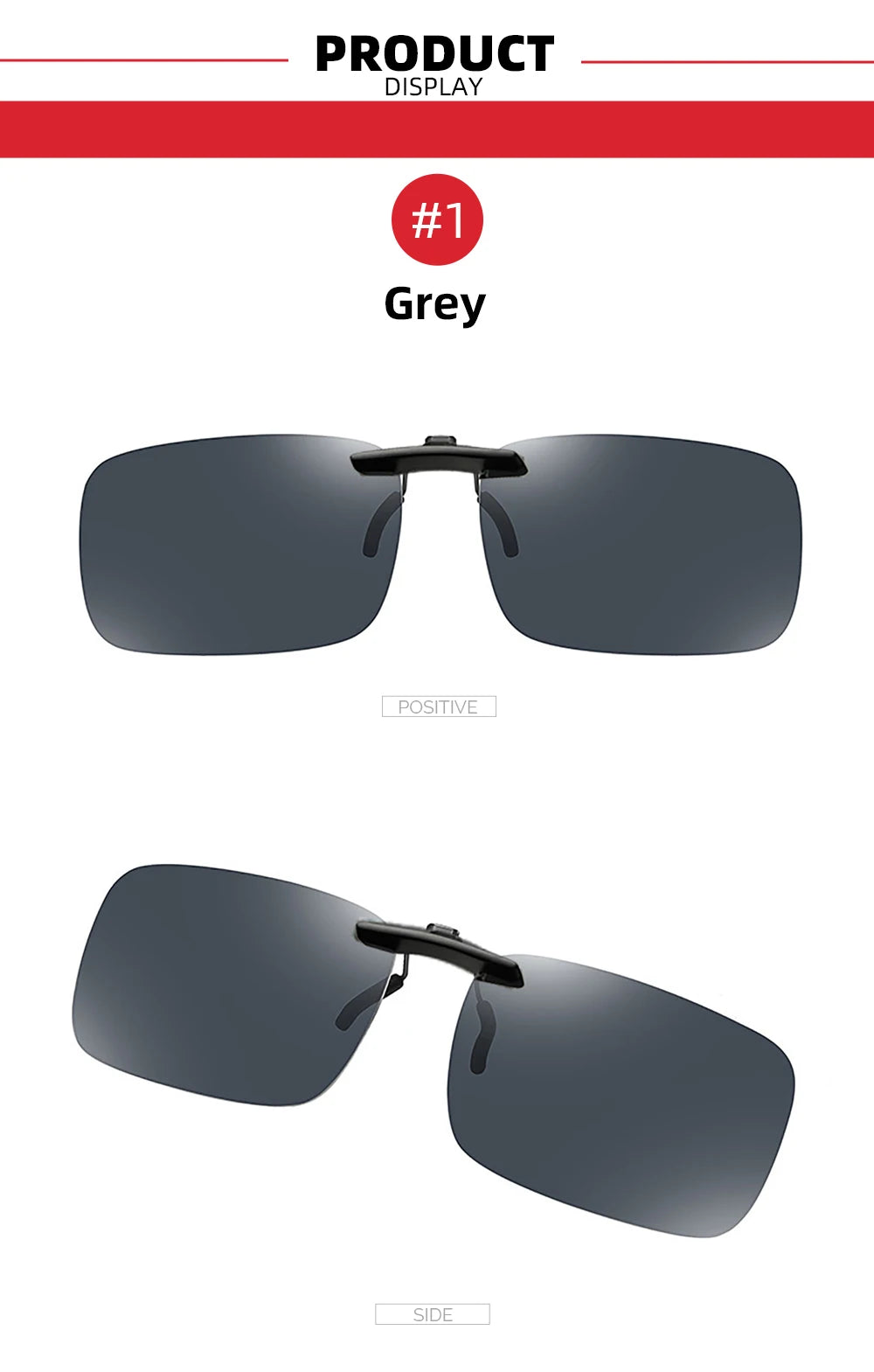 VIVIBEE Mens Fishing Clip On Sunglasses Mirror Blue Eyeglasses Polarized UV400 Women Square Night Vision Driving Sun Glasses