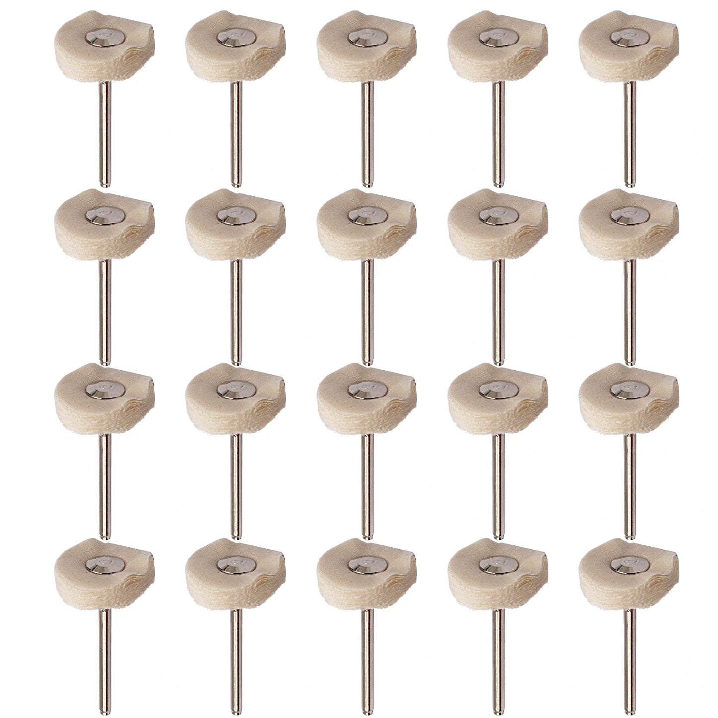 2.35/3mm Shank 40 Pieces Muslin Polishing Buffing Wheel Buffs Set Fits Dremel Rotary Tools